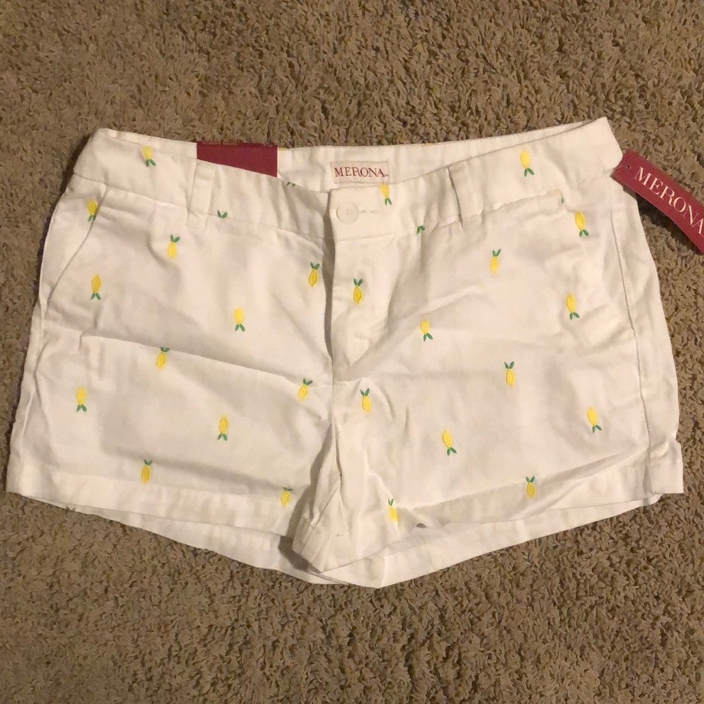 White patterned shorts